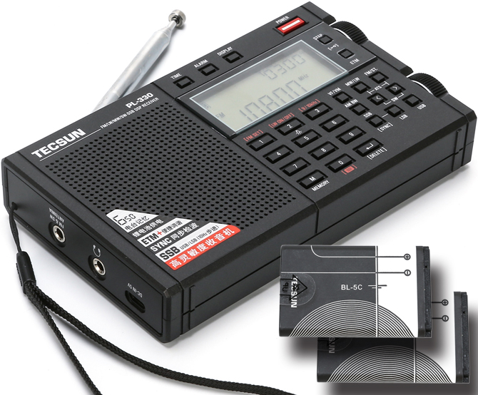 TECSUN PL-330 BCL FM LW MW PSE認定済大容量充電池付属 SW コンパクト高性能ラジオ 同期検波 日本語説明書付属 短波ラジオ  高感度 一部予約販売中 BCL